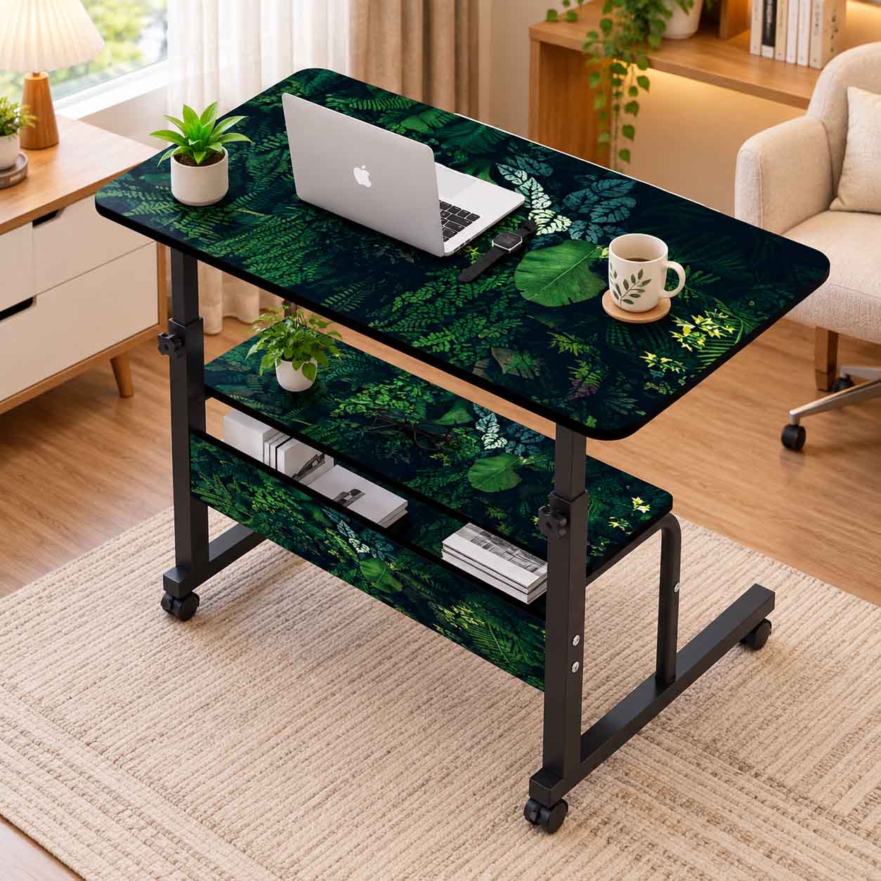 Double layer adjustable table With Sticker
